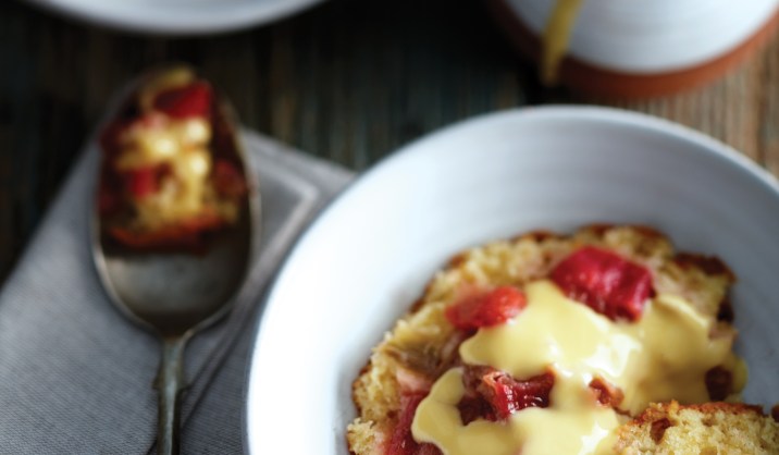Rhubarb & Strawberry Sponge Pudding