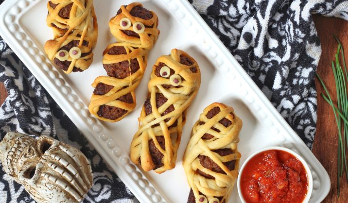 Halloween Meatball Mummies