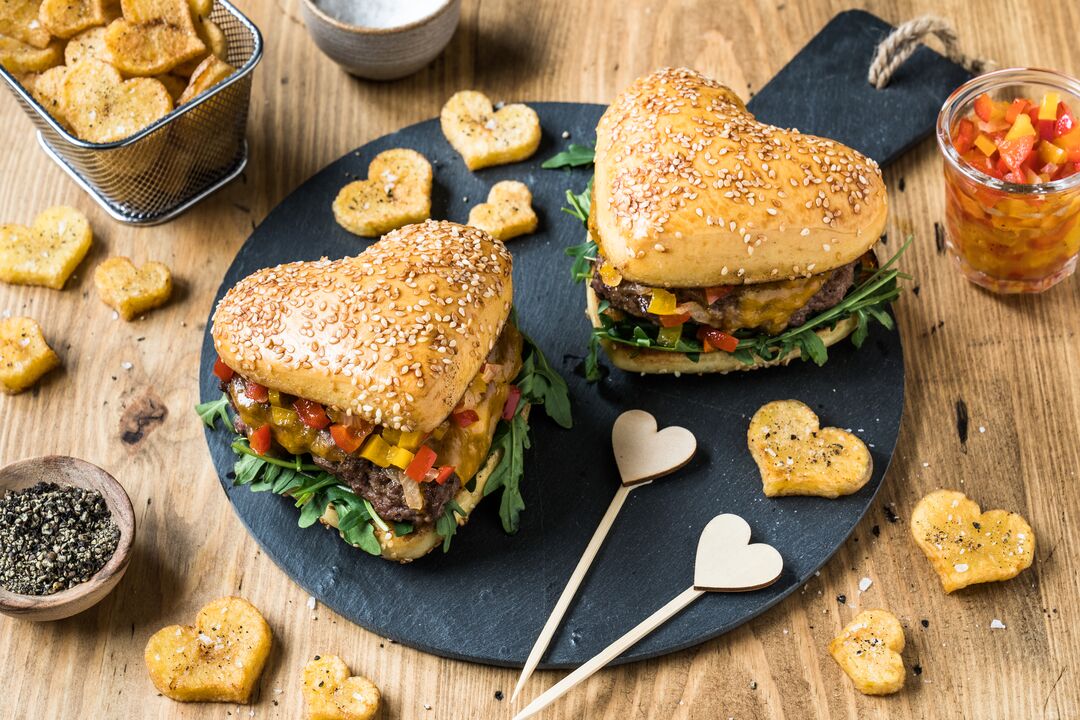 Burger med rucola og chutney