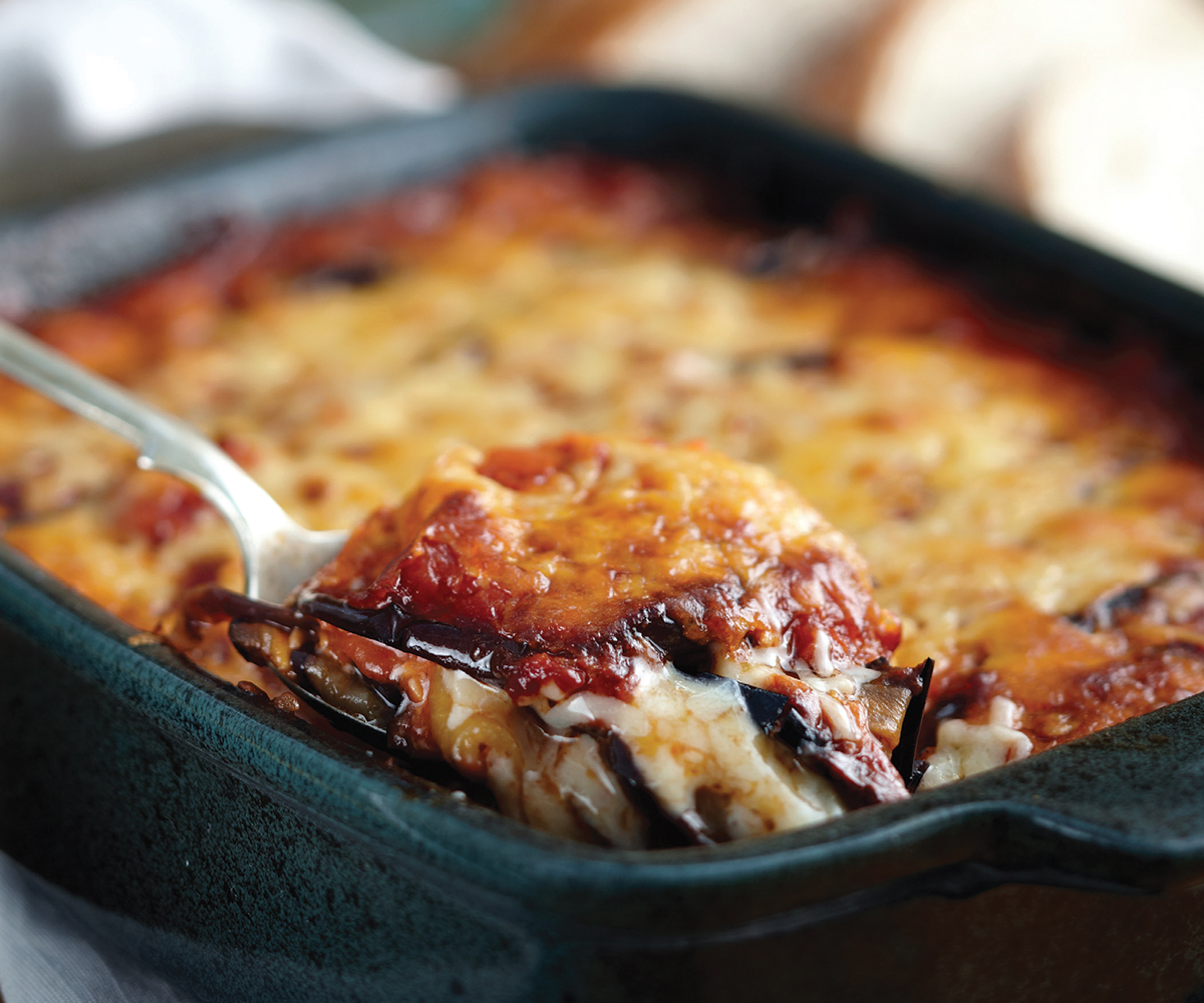Aubergines cuites aux tomates et au fromage