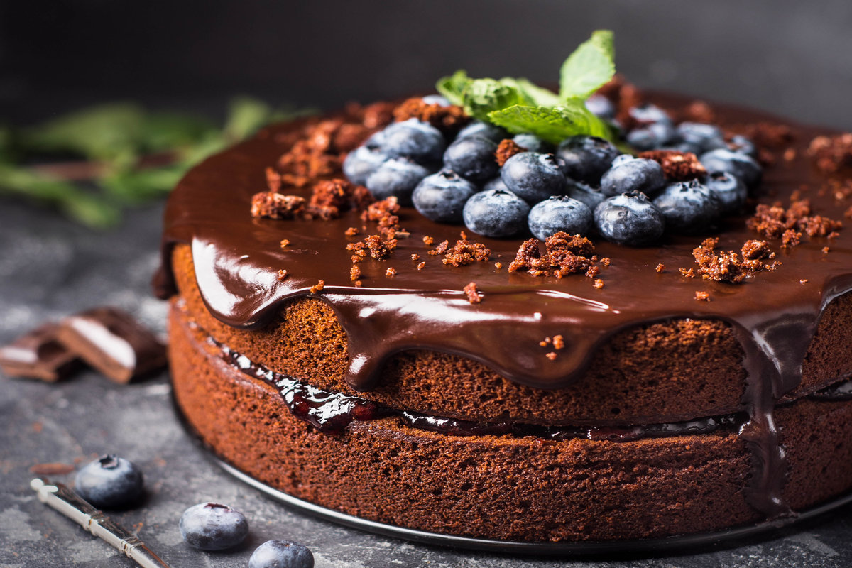 Cake au chocolat aux myrtilles