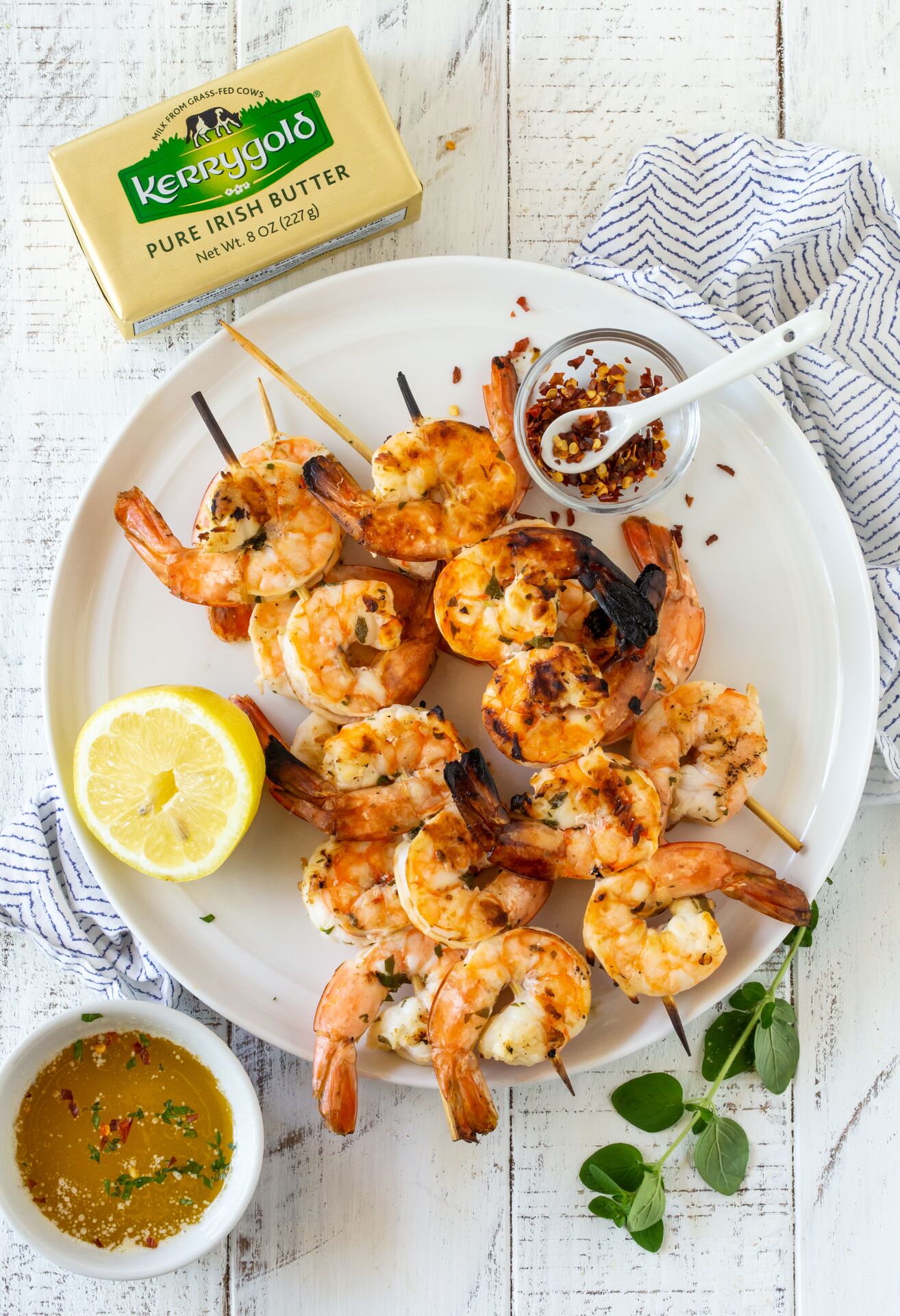 Brochettes de crevettes grillées