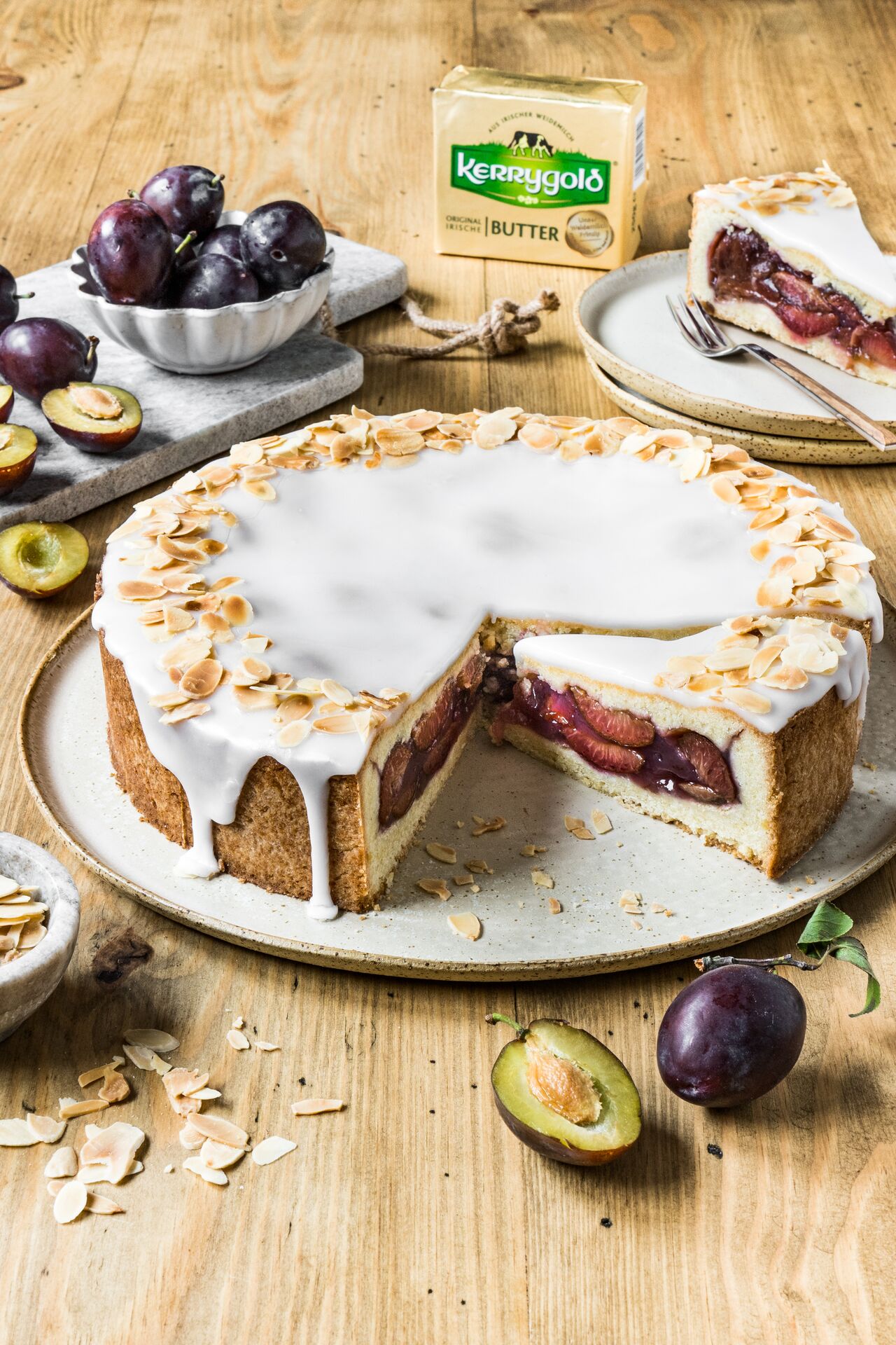 Gâteau aux prunes couvert