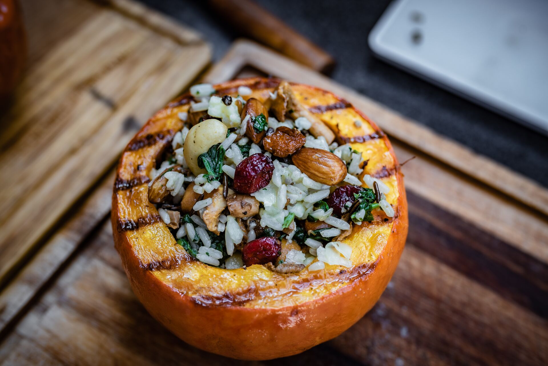 Gevulde pompoen met cheddar
