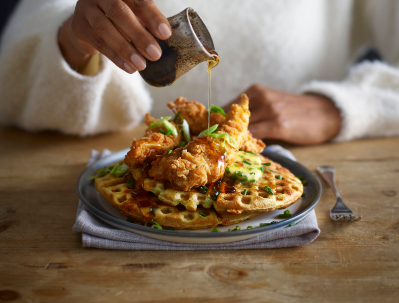 Chicken Waffles With Maple And Bacon Butter Recipe Kerrygold Uk