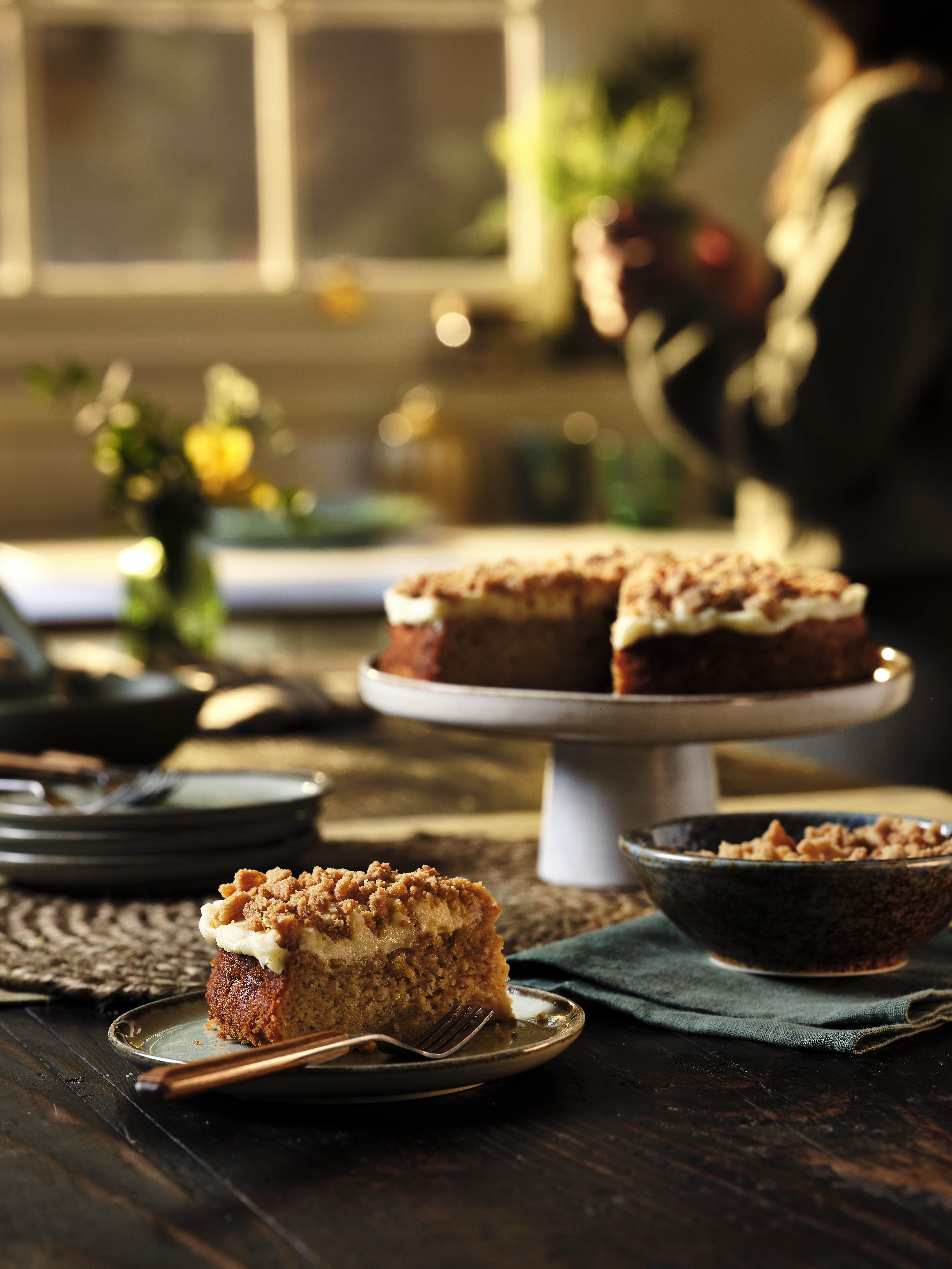 Apple Crumble Cake with Maple Butter Frosting