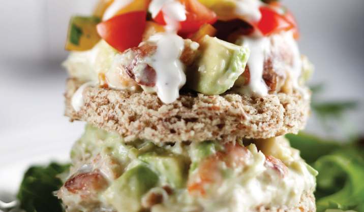 Crab Tian with brown soda bread & cherry tomatoes