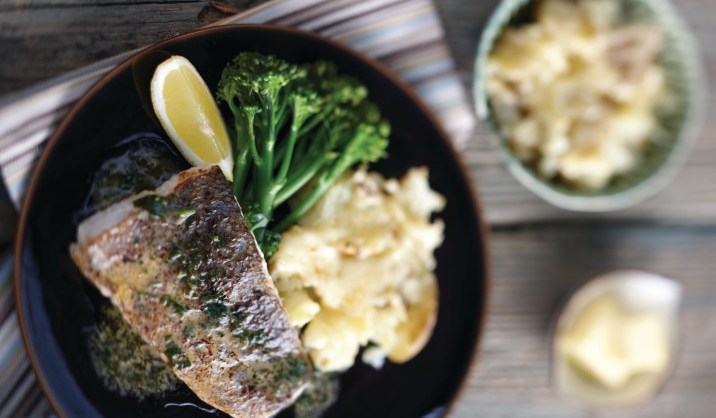 with lemon & herb butter sauce