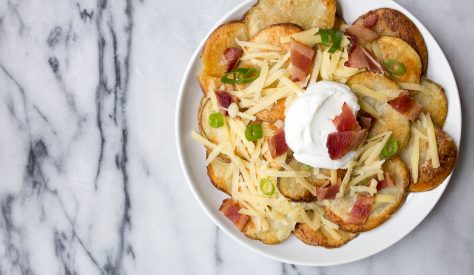 Nachos with an Irish twist. Food blogger Christina Lane shares her favourite potato nacho recipe using Kerrygold butter and cheese. 