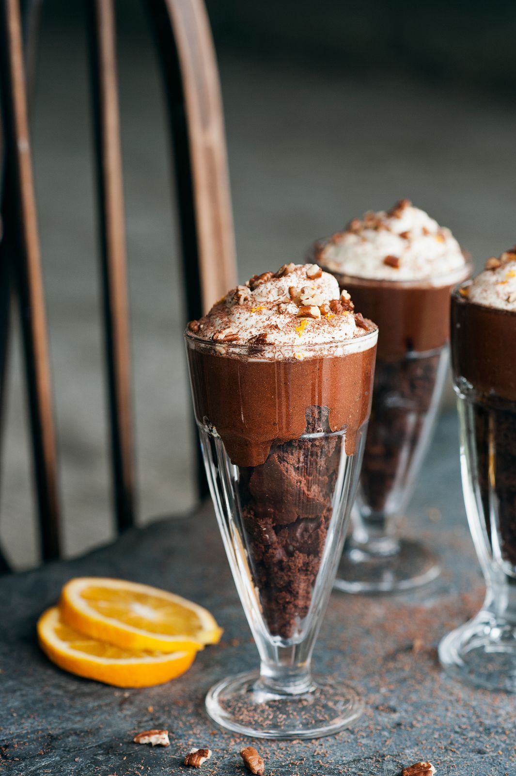 Chocolate Pecan Brownie Trifle with Orange Blossom Cream Recipe