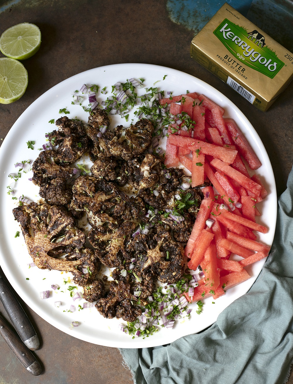 Jerk Buttered Cauliflower & Watermelon Salad by Anina's Recipes | Kerrygold