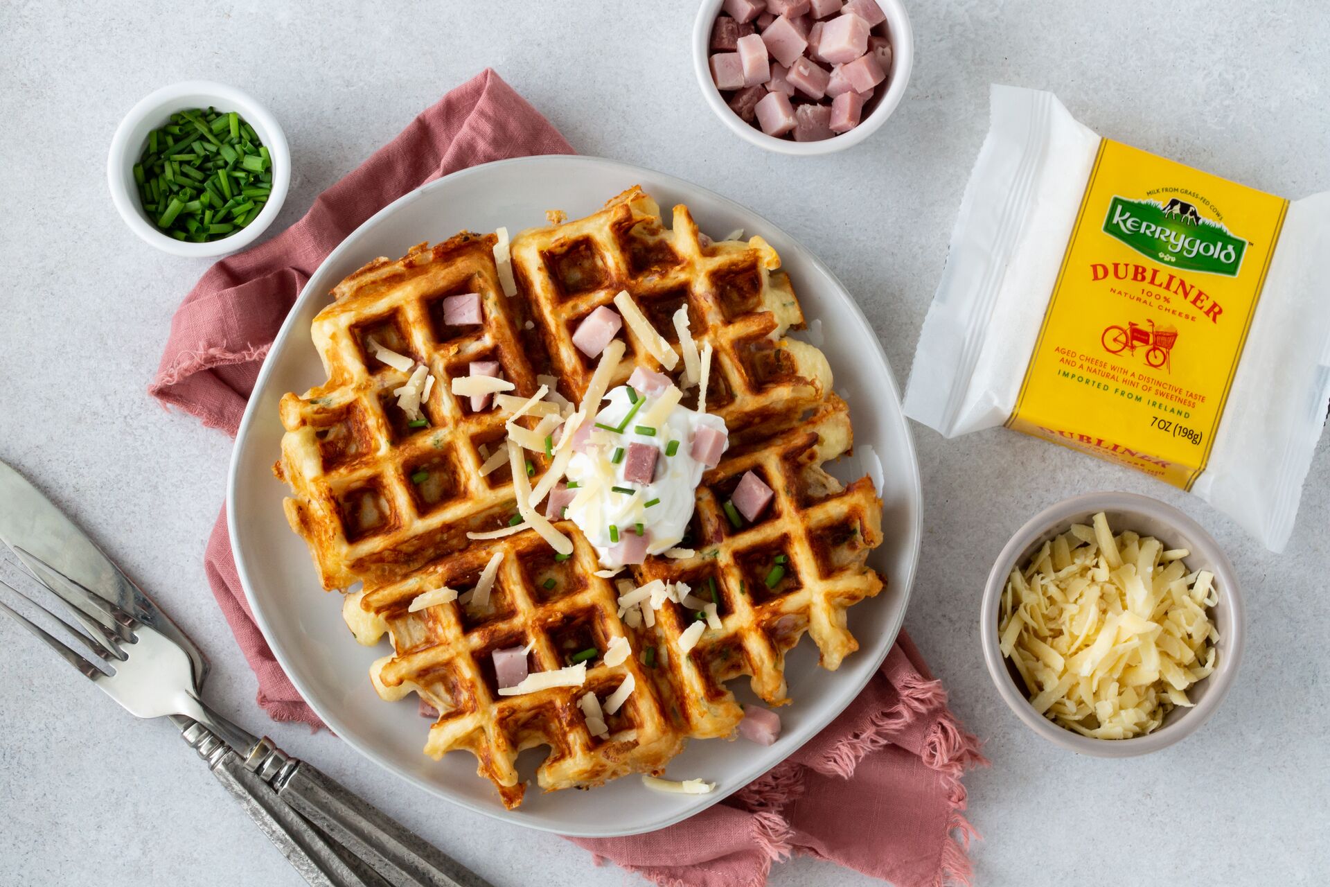 Savory Ham, Cheese and Chive Waffles | Kerrygold South Africa