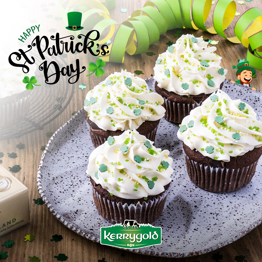 St. Patrick's Day Double Chocolate Muffins with Chocolate Cream Cheese Frosting Recipe