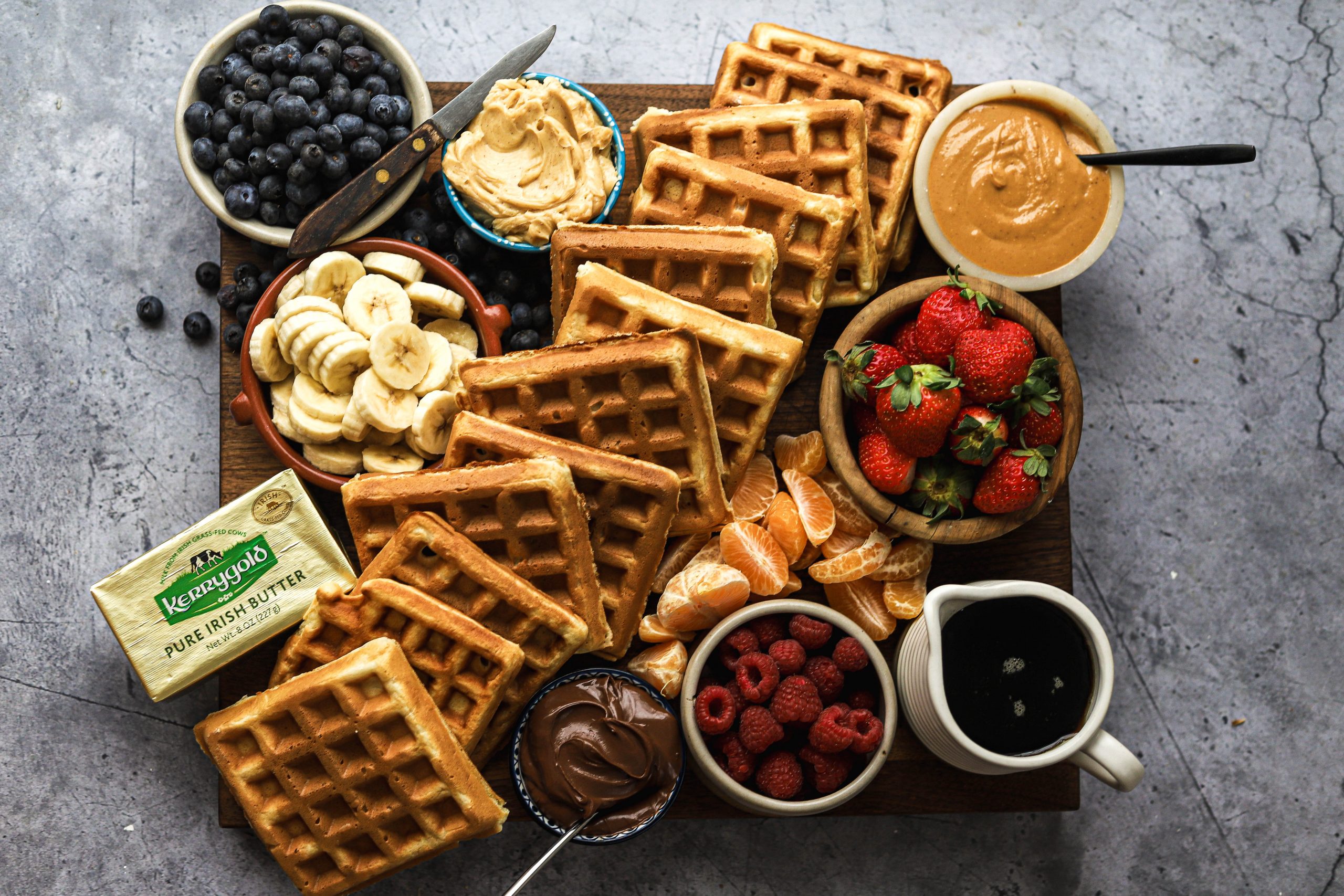 Waffle Breakfast Board with Cinnamon Maple Compound Butter Recipe